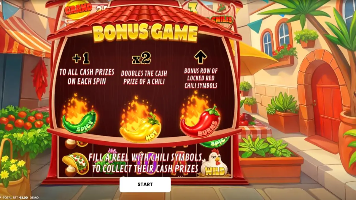 Interface vibrante do caça-níqueis 3 Blazing Chilis com elementos temáticos mexicanos